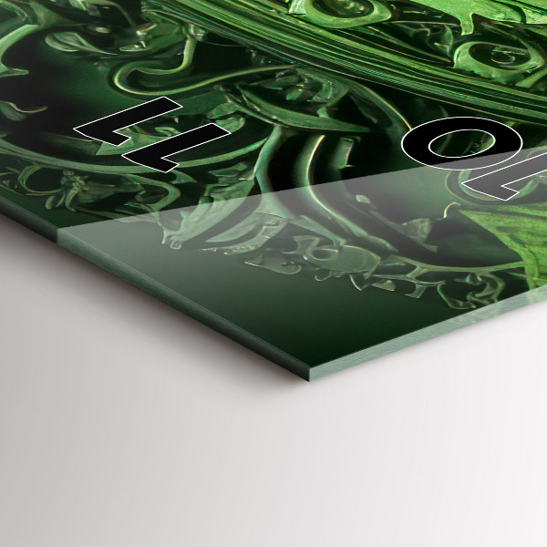 Vertikální nástěnné hodiny Zelený mechanismus