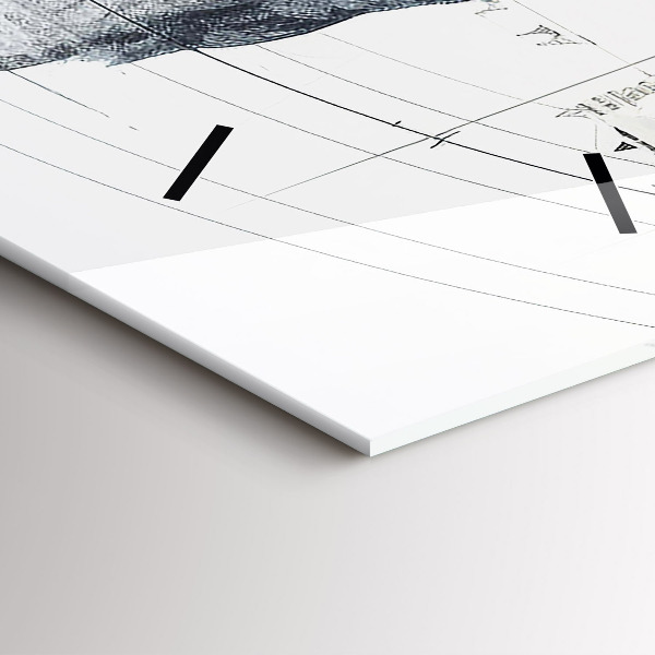 Vertikální nástěnné hodiny Kresba hor