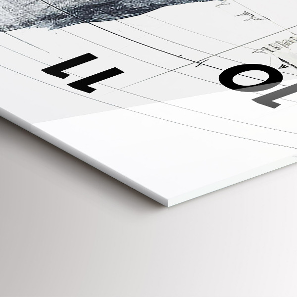 Vertikální nástěnné hodiny Kresba hor