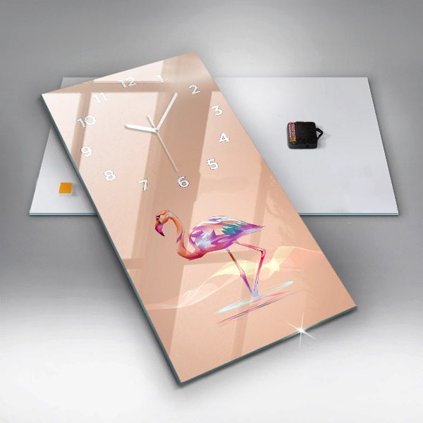 Vertikální skleněné hodiny Ilustrace plameňáka