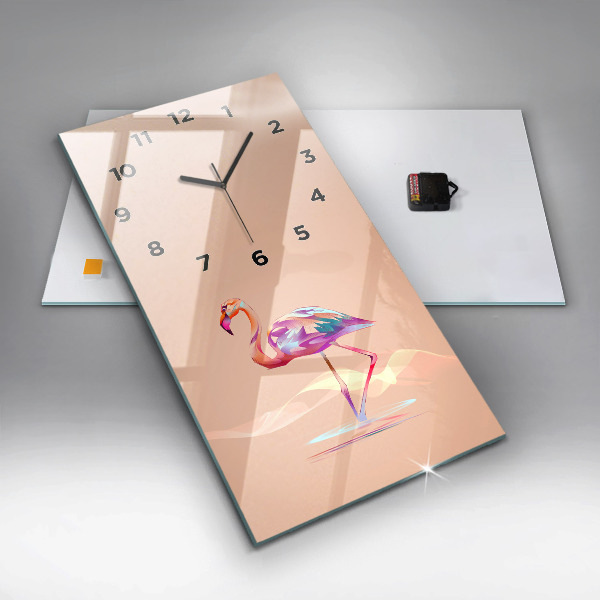 Vertikální skleněné hodiny Ilustrace plameňáka