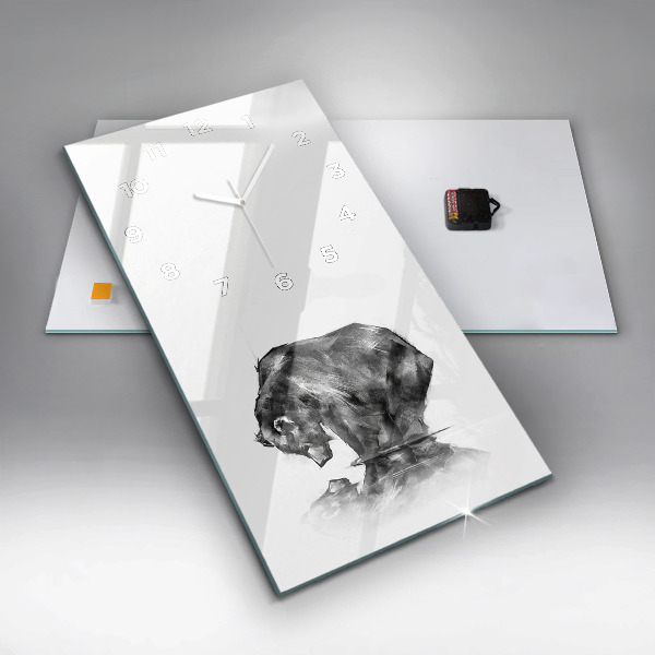 Vertikální skleněné hodiny Kreslení medvěda