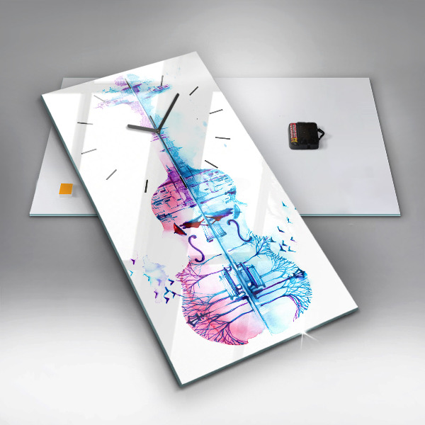 Vertikální skleněné hodiny Jezero v parku Cello