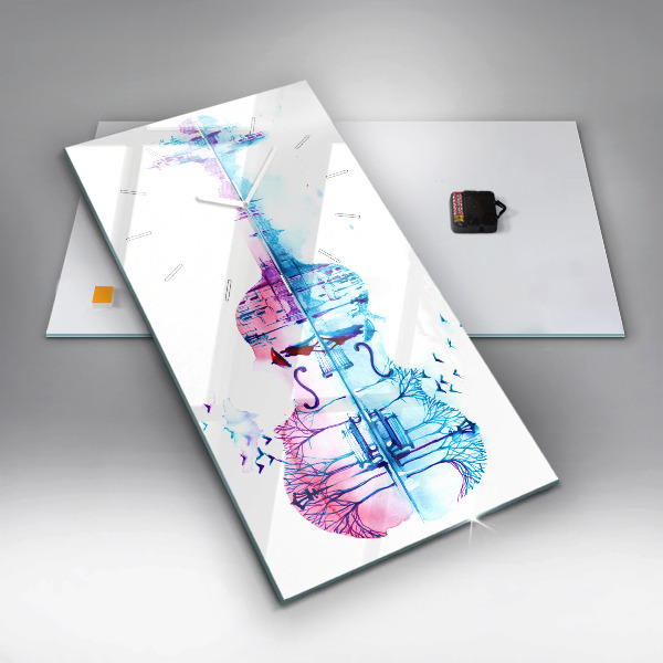 Vertikální skleněné hodiny Jezero v parku Cello