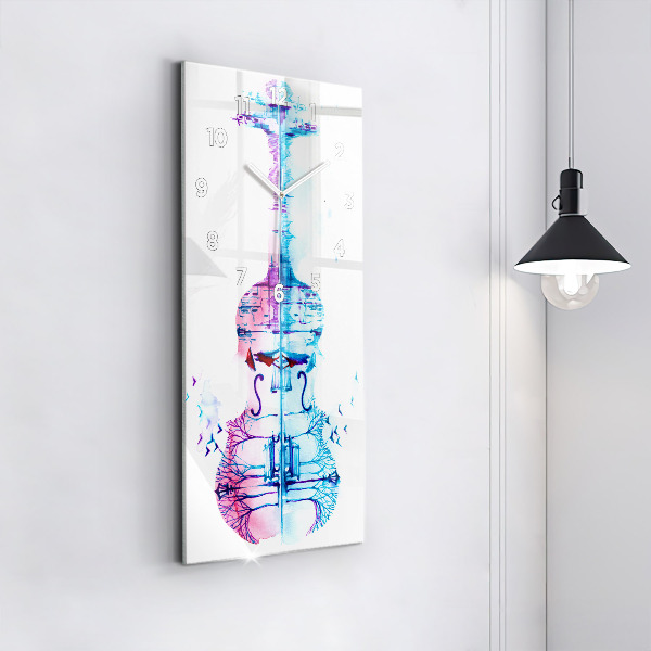 Vertikální skleněné hodiny Jezero v parku Cello