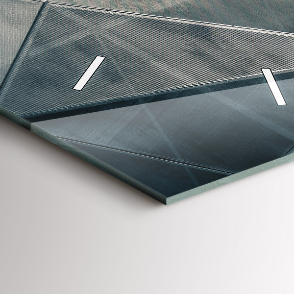 Vertikální skleněné hodiny Kovové abstraktní trojúhelníky