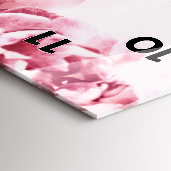 Vertikální skleněné hodiny Kvetoucí květiny