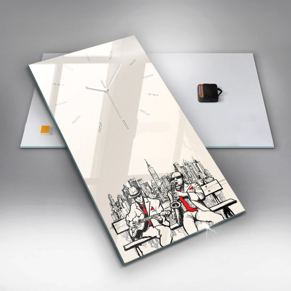 Vertikální skleněné hodiny Jazz v New Yorku