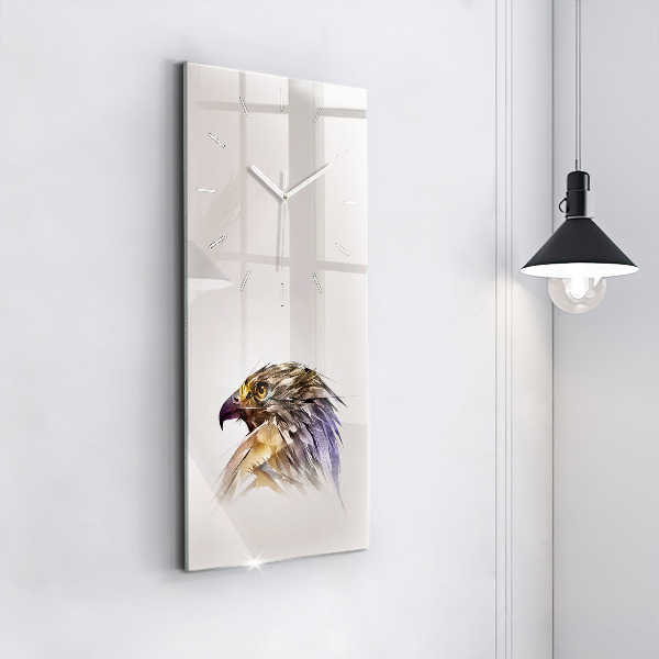 Vertikální skleněné hodiny Dravý pták