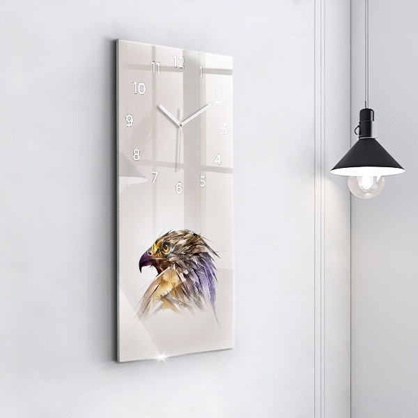 Vertikální skleněné hodiny Dravý pták