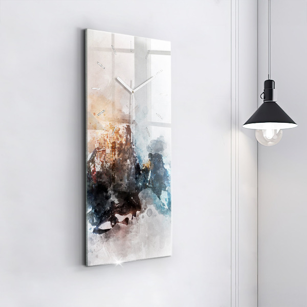 Vertikální skleněné hodiny Abstraktní tváře