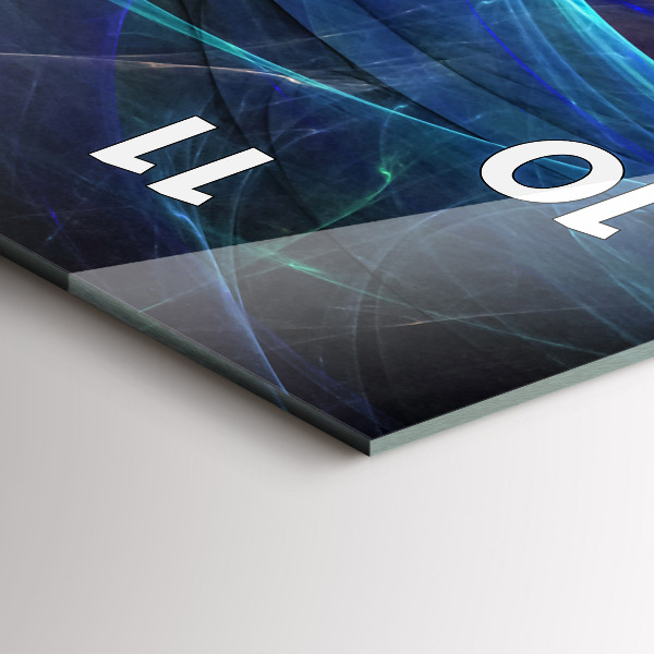 Vertikální skleněné hodiny Barevný fraktál