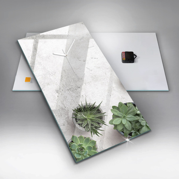 Vertikální skleněné hodiny Dekorativní rostliny