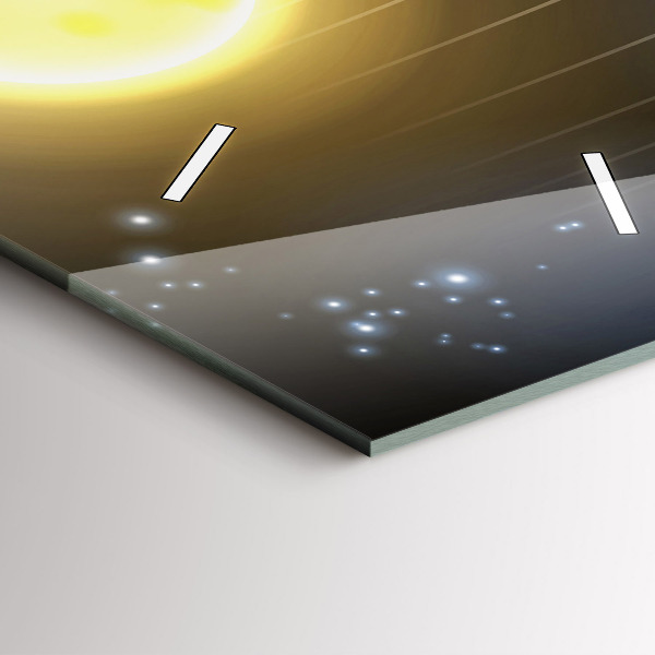 Vertikální skleněné hodiny Sluneční soustava