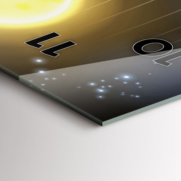 Vertikální skleněné hodiny Sluneční soustava