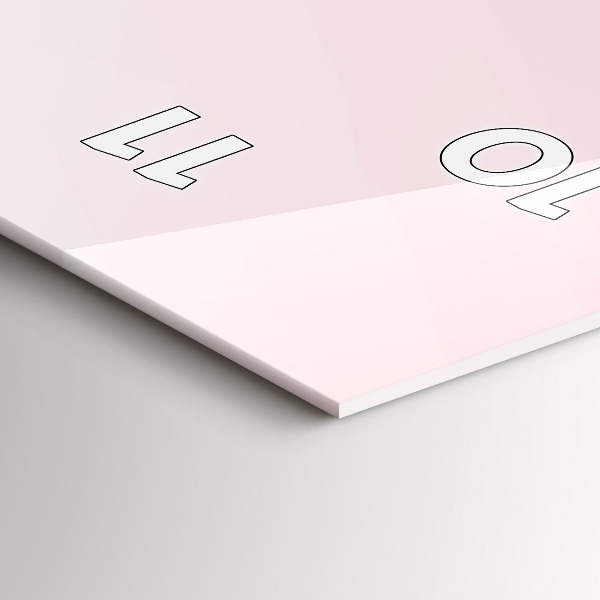 Vertikální skleněné hodiny Nápis Love yourself