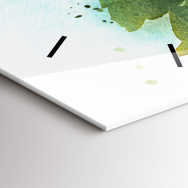 Vertikální skleněné hodiny Růže ve váze akvarel