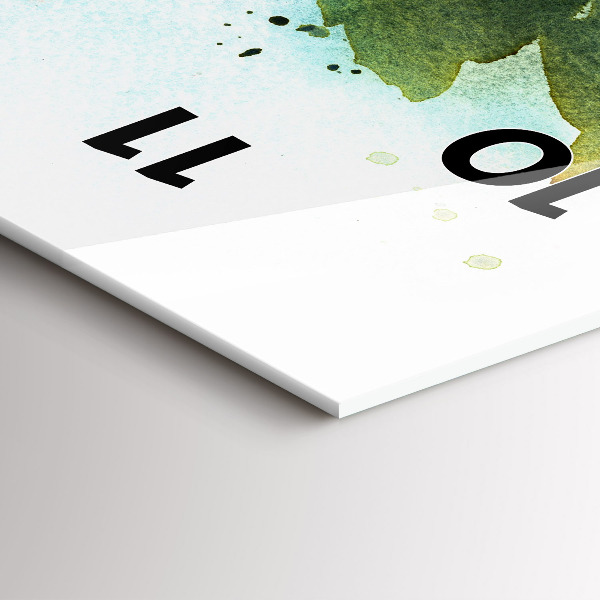 Vertikální skleněné hodiny Růže ve váze akvarel