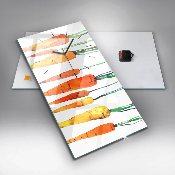 Vertikální skleněné hodiny Ilustrace mrkve