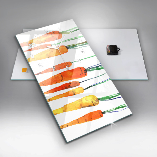 Vertikální skleněné hodiny Ilustrace mrkve