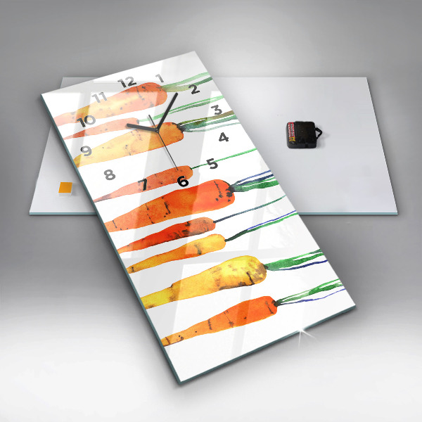 Vertikální skleněné hodiny Ilustrace mrkve