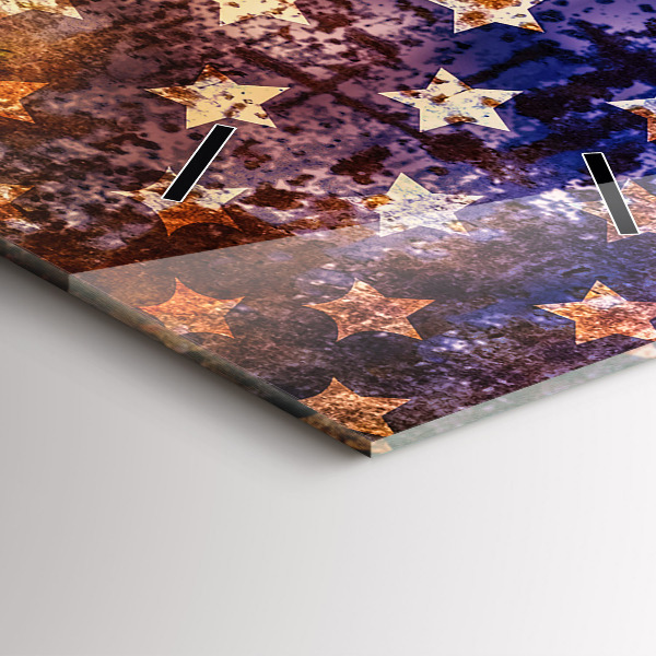 Vertikální skleněné hodiny Vlajka USA ve vintage stylu