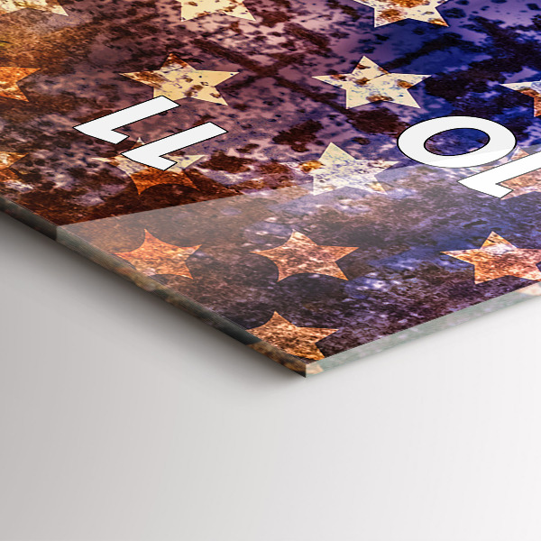 Vertikální skleněné hodiny Vlajka USA ve vintage stylu