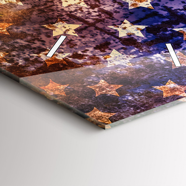 Vertikální skleněné hodiny Vlajka USA ve vintage stylu