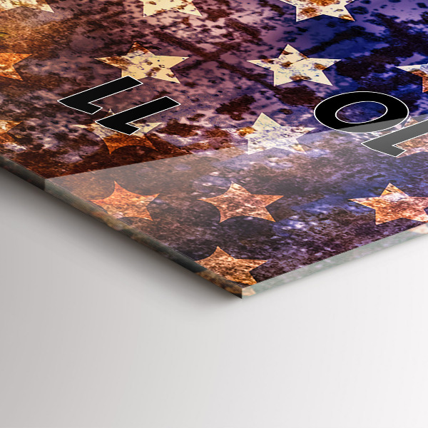 Vertikální skleněné hodiny Vlajka USA ve vintage stylu