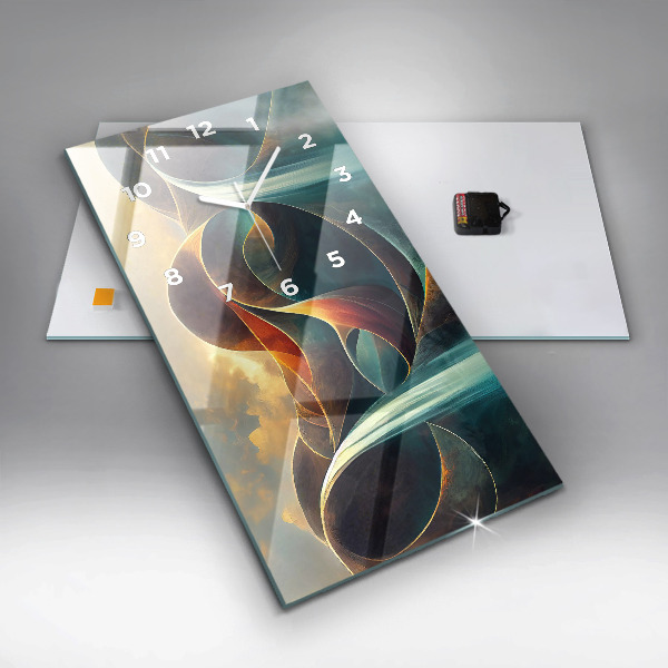 Vertikální skleněné hodiny Tekoucí vodopád