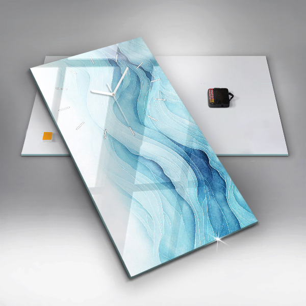 Vertikální nástěnné hodiny Modré mraky