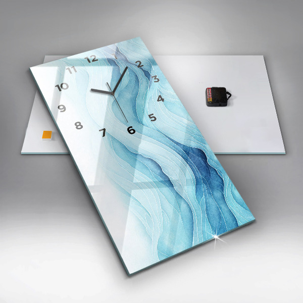 Vertikální nástěnné hodiny Modré mraky