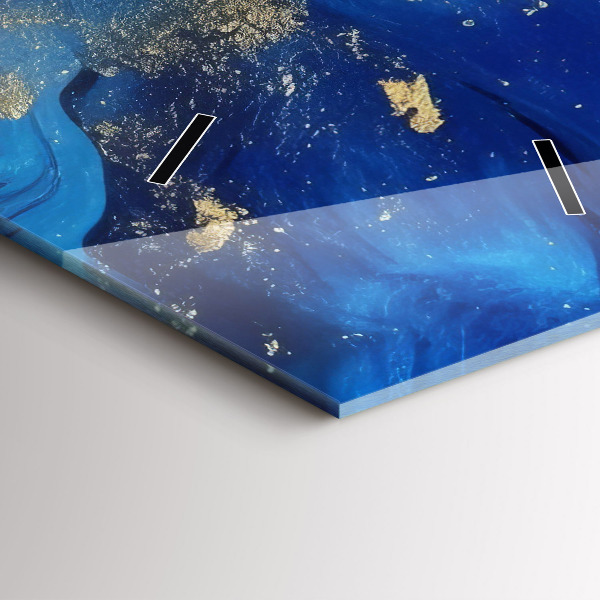 Vertikální nástěnné hodiny Modrý mramor