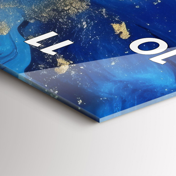 Vertikální nástěnné hodiny Modrý mramor