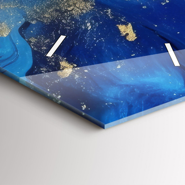 Vertikální nástěnné hodiny Modrý mramor