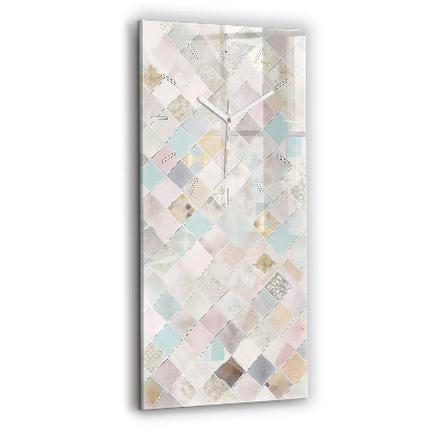 Vertikální nástěnné hodiny Barevné dlaždice