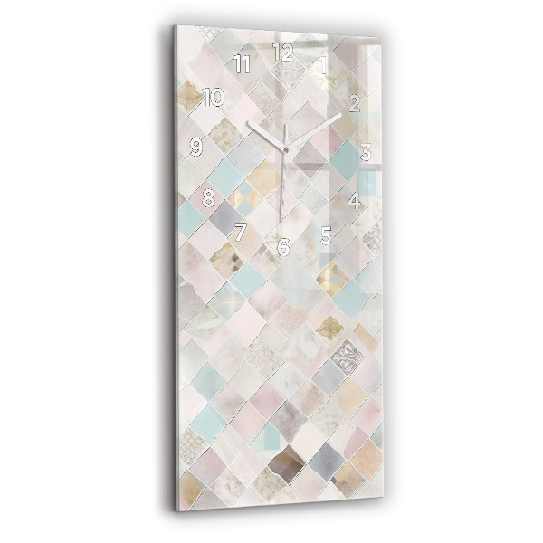 Vertikální nástěnné hodiny Barevné dlaždice