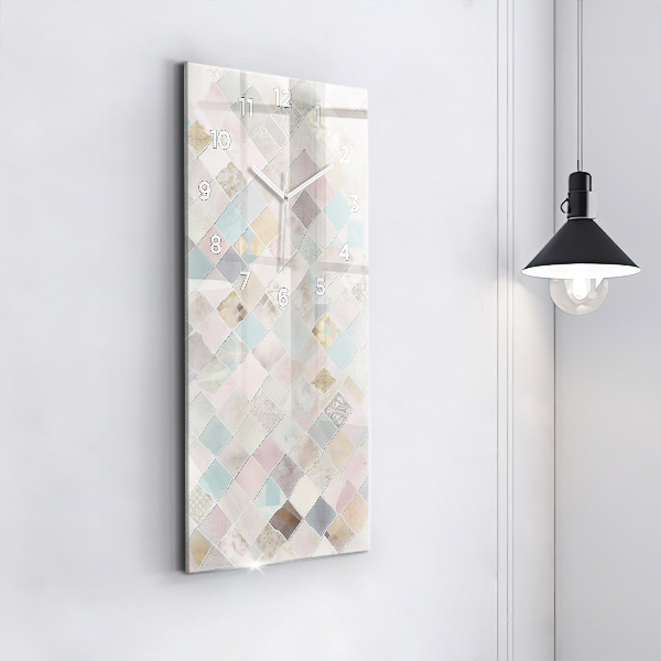 Vertikální nástěnné hodiny Barevné dlaždice