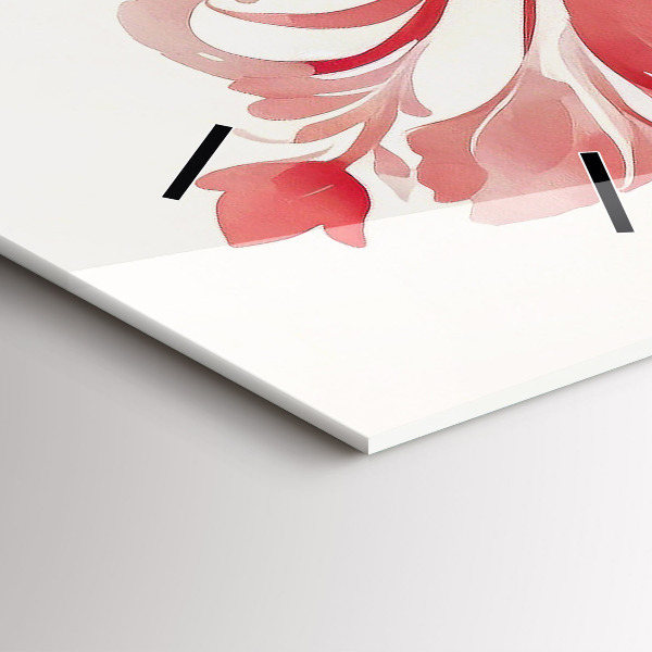 Vertikální nástěnné hodiny Červené květy