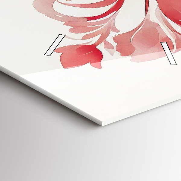 Vertikální nástěnné hodiny Červené květy