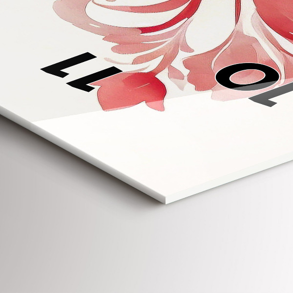 Vertikální nástěnné hodiny Červené květy