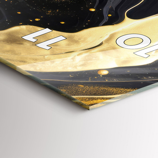 Vertikální nástěnné hodiny Zlatý mramor