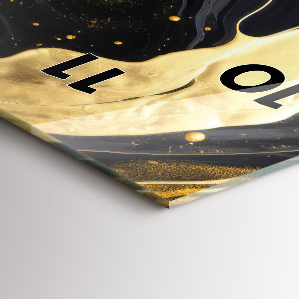 Vertikální nástěnné hodiny Zlatý mramor