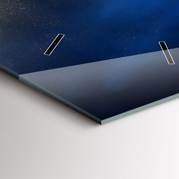 Vertikální nástěnné hodiny Modrý mramor