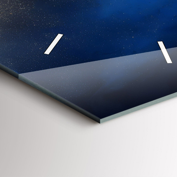 Vertikální nástěnné hodiny Modrý mramor