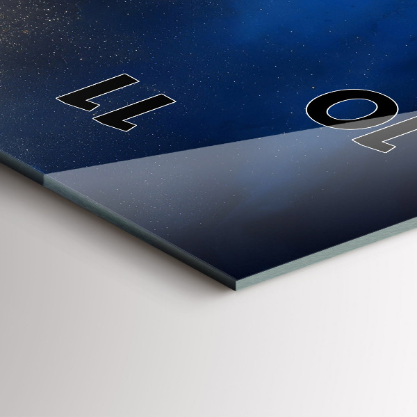 Vertikální nástěnné hodiny Modrý mramor