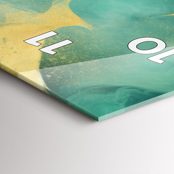 Vertikální nástěnné hodiny Zelený mramor