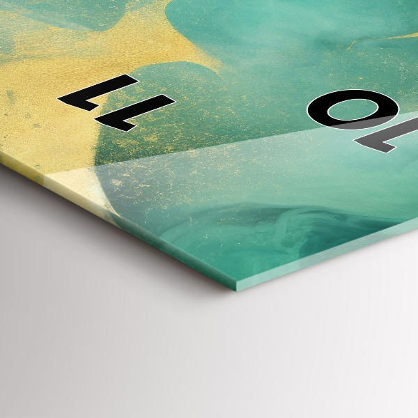 Vertikální nástěnné hodiny Zelený mramor