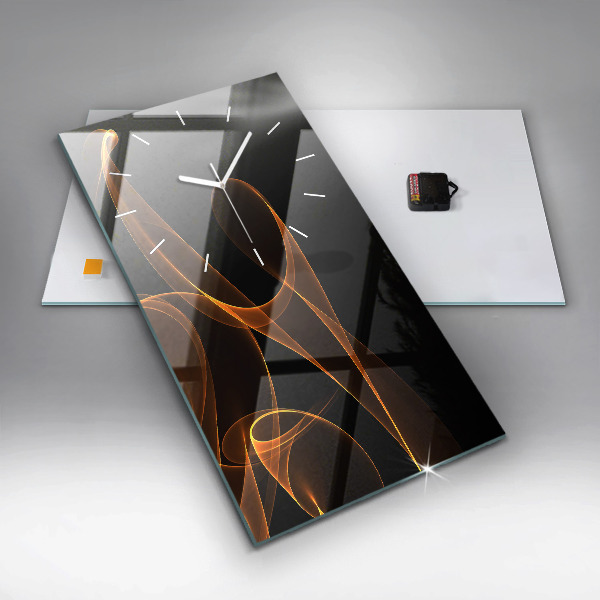 Vertikální nástěnné hodiny Oranžové čáry