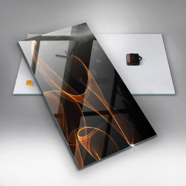 Vertikální nástěnné hodiny Oranžové čáry